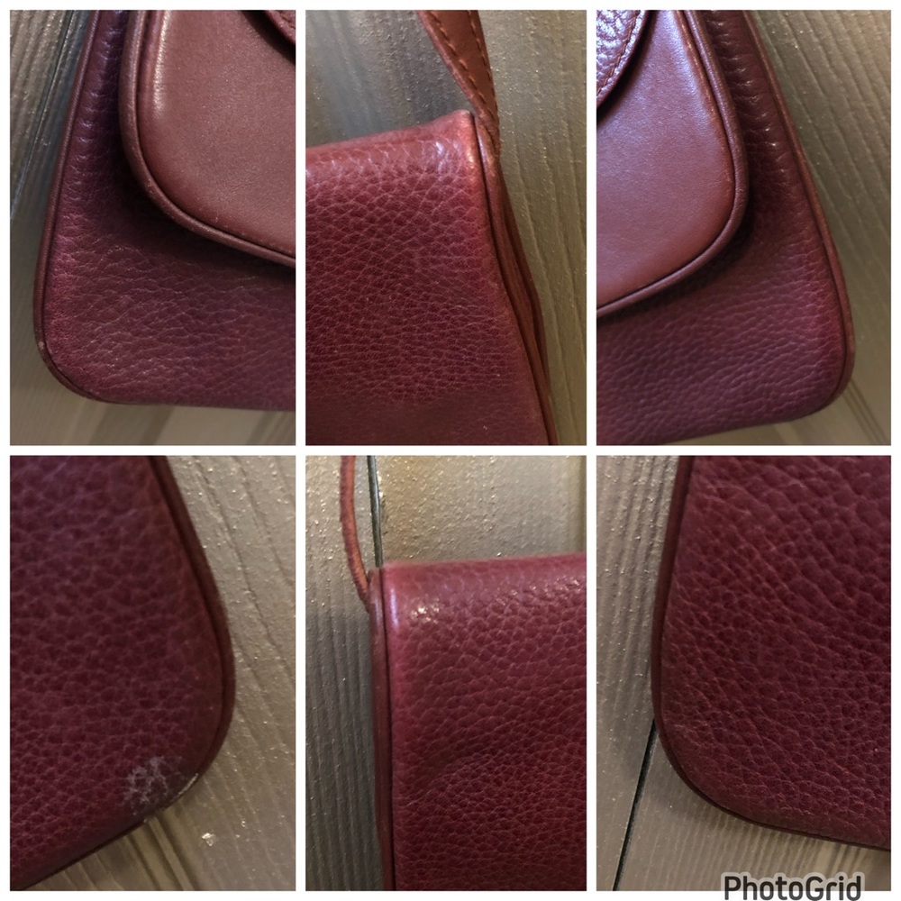 Cartier AUTHENTIC Vintage Burgundy Textured Smooth Leather Crossbody Tassel Bag - Picture 10 of 16